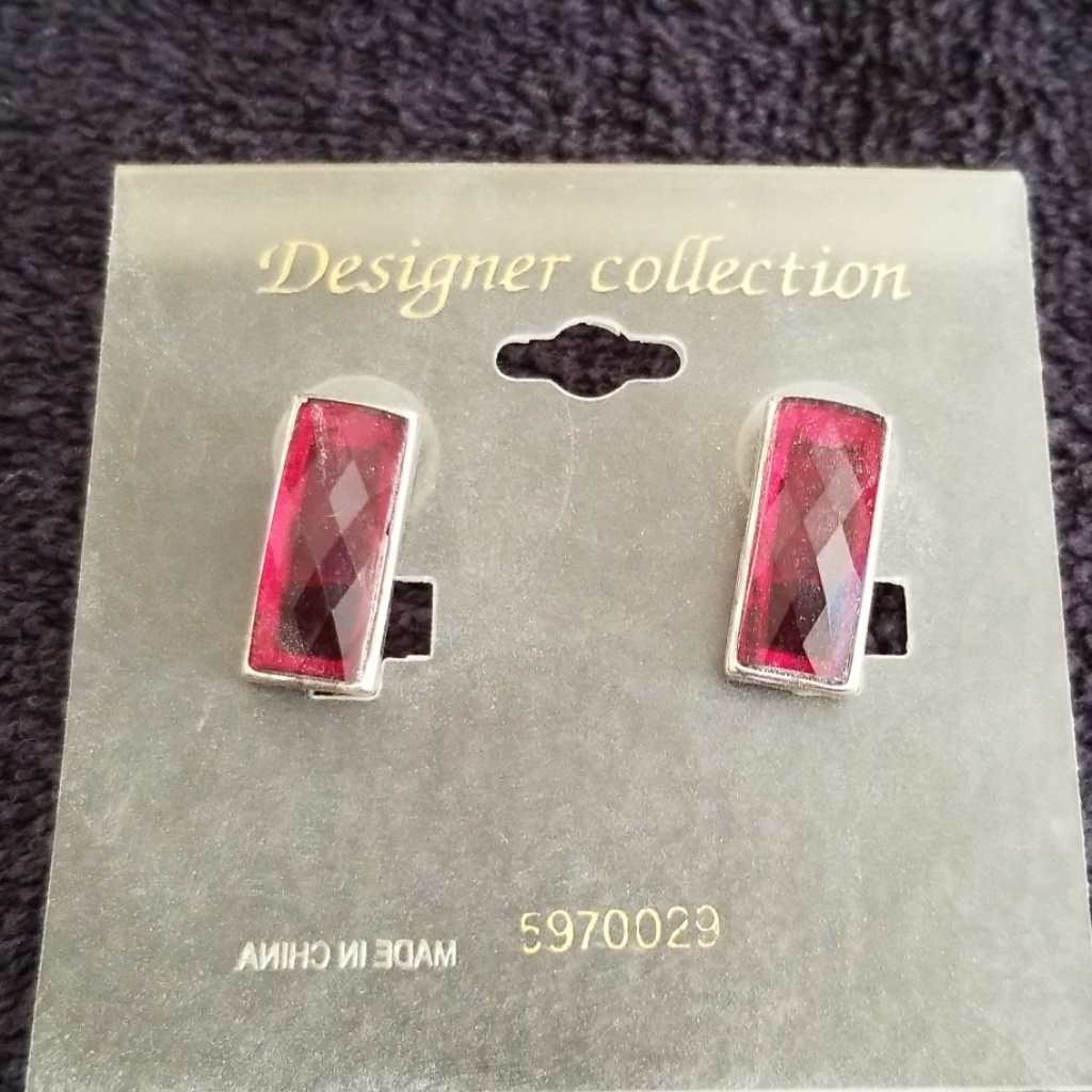 Ruby Red Post Earrings